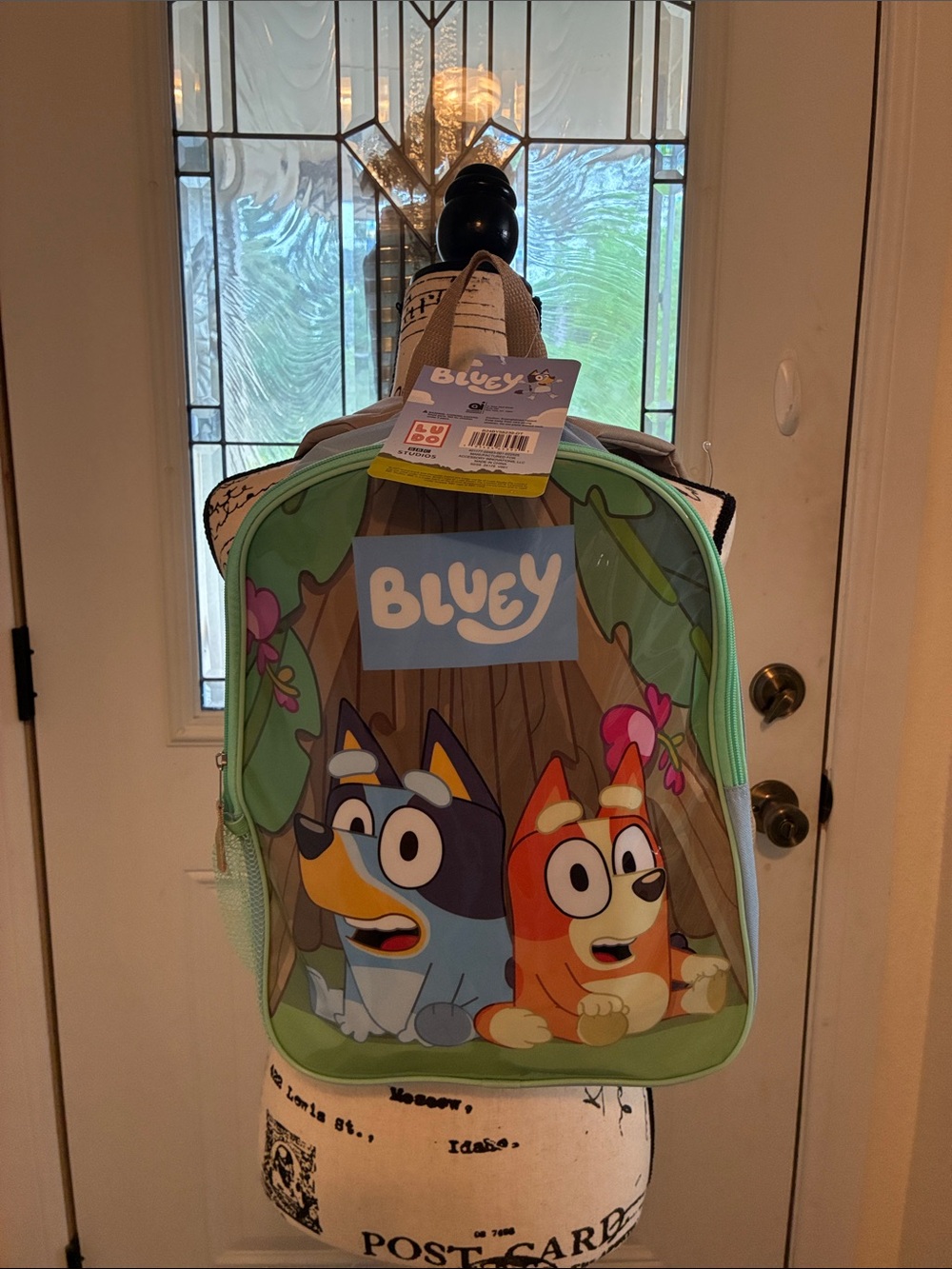 Bluey Kids Backpack – Green Printed Front Panel by Bluey-New with Tags.